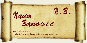 Naum Banović vizit kartica
